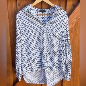 Velvet Heart Womens Floral Boho Bohemian Print Thick Casual Button Down Shirt L